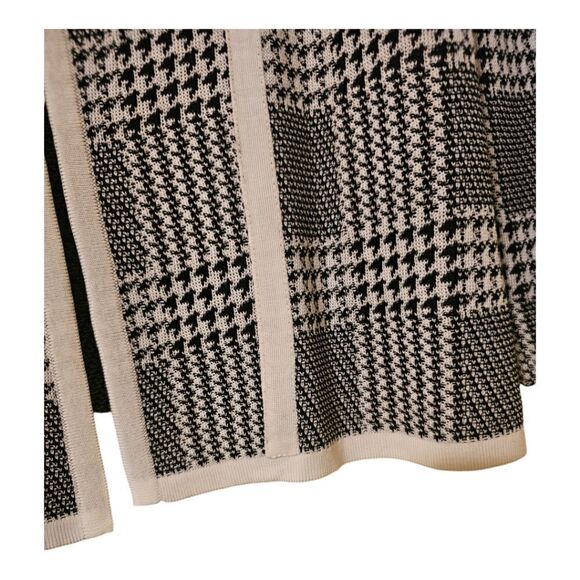 NWT MING WANG Black White Knit Houndstooth Plaid Jacket - Size Small - Picture 4 of 8